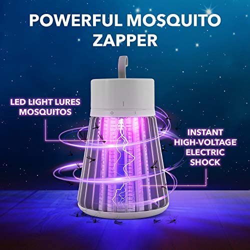 Vinmall Electric Portable Bug Zapper, Wireless UV Mosquito Killer Lamp, USB Rechargeable, LED Mosquito Eradicator for Home Indoor Camping