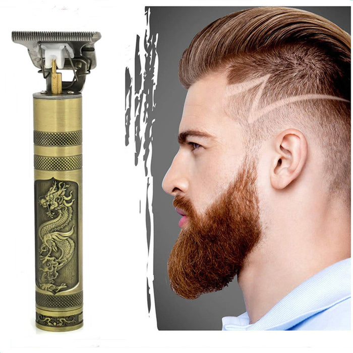 Electric Pro Li Outliner Grooming Rechargeable Cordless Close Cutting T-Blade Trimmer for Men 0mm Baldheaded Hair Clippers Zero Gapped Detail Beard Shaver Barbershop (Gold)