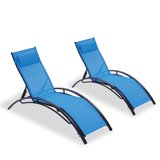 Patio Chaise Lounge Chair for Outside, 2PCS Set Folding Chaise Lounges Outdoor Lounger Recliner Chair For Patio Lawn Beach Pool Side Sunbathing