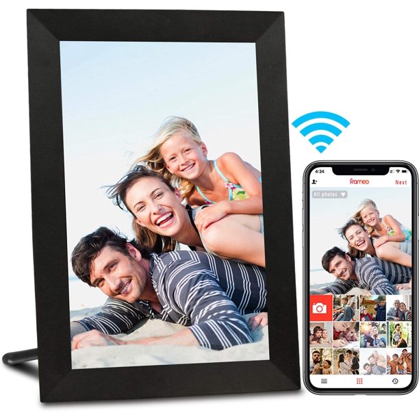 Digital Picture Frame 10.1 Inch WiFi Digital Photo Frame with IPS Touch Screen,16GB Storage, Auto-Rotate, Easy to Share Photo/Video via Frameo App from Anywhere