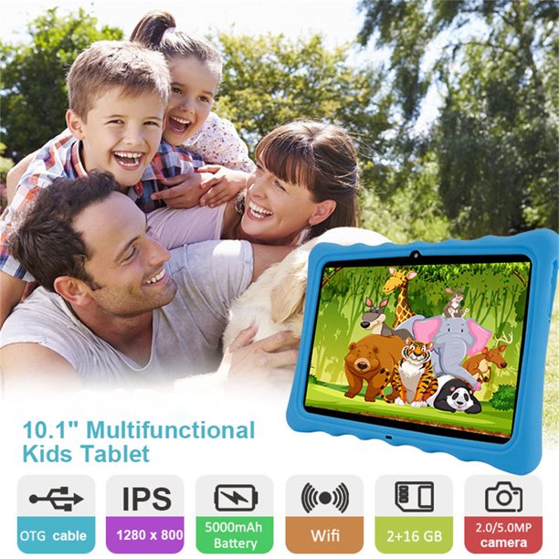 Doosl Children's Tablet, 10.1 Inch HD Touch Screen, 32GB WiFi Android 11 Tablet for Kids, Bluetooth, Parental Control, Pre-installed IWAWA Application, Kids Learning Tablet with Case S5