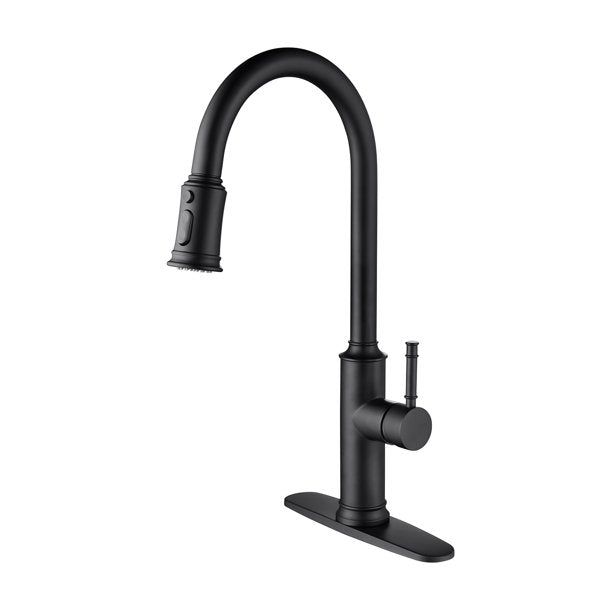 Vinmall Kitchen Faucet with Pull Out Spraye ,Black,S2