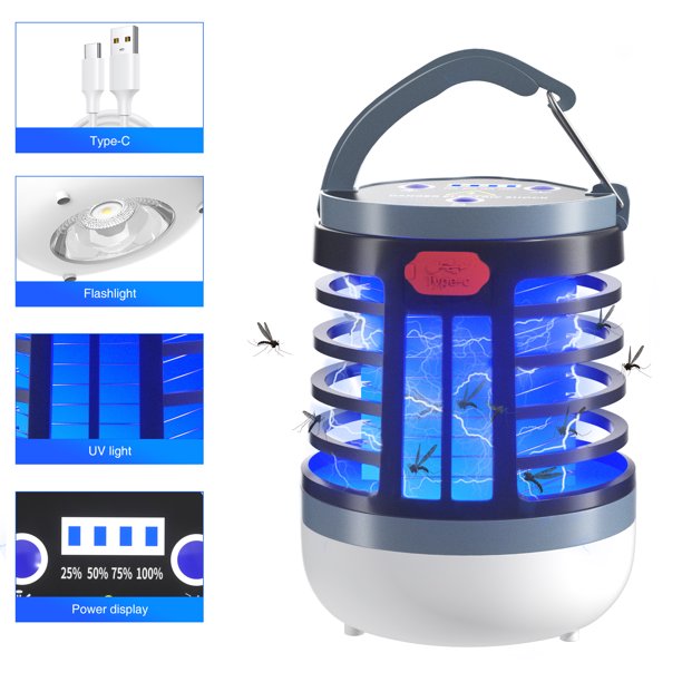 Vinmall Electric Bug Zapper Mosquito Killer Lamp Insect Flying Trap Attractant Mosquitoes Zappers Pest Control with UV Light for Indoor,2pcs