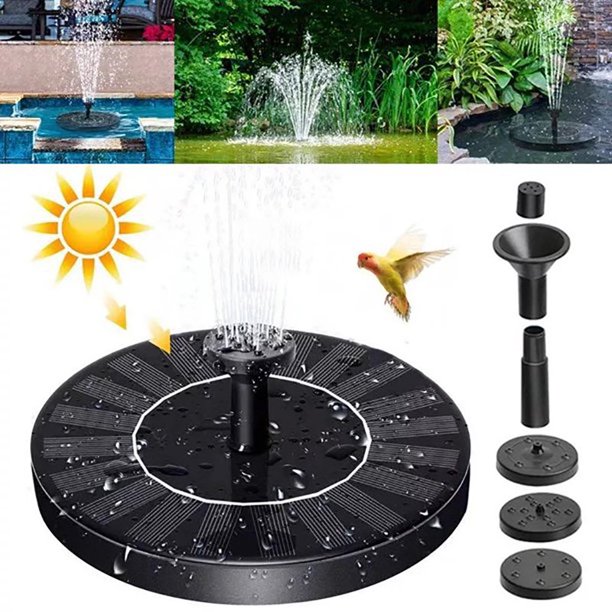 Vinmall Solar Fountain,Solar Water Fountain Pump with 6 Nozzles, Solar Powered Fountain Pump for Bird Bath, Ponds, Garden,Swimming Pool, Fish Tank,Outdoor and Aquarium,2Pcs