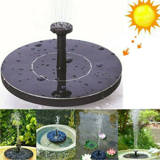 Solar Fountain, Small Solar Water Pump, Free Standing Submersible Solar Fountain Pump with Battery Backup & 6 Nozzles for Bird Bath, Garden, Small Pond, Pool, Fish Tank, Swimming Pool, Outdoor