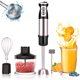 Jorocks 5 In 1 Immersion Blender Multifunctional Blender, 6 Speed Stainless Steel Immersion Blender Handheld with Milk Frother, 500ml Chopper, Egg Whisk, 800ml Container