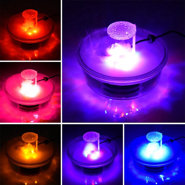 Halloween Witches Cauldron, Witch Pot Candy Holder Mist Maker Fogger with 12 Changing LED Light