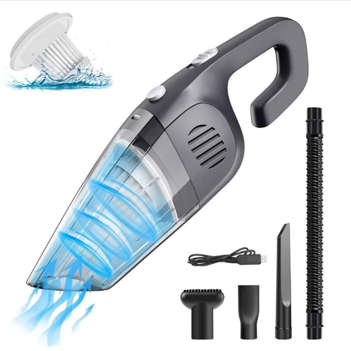 Portable Car Vacuum Cleaner, Vinsic Cordless Handheld Vacuum Cleaners with Auto Accessories Kit, 7kPA 120W Rechargeable Powerful Dustbuster, Wet or Dry Use, Low Noise, for Car Home Office, Black