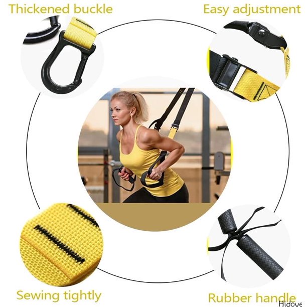 Bodyweight Resistance Straps Trainer Kit, Home Adjustable Suspension Training Straps, Fitness Resistance Trainer, Resistance Band for Full Body Strength, Home Yoga Fitness Equipment for Indoor