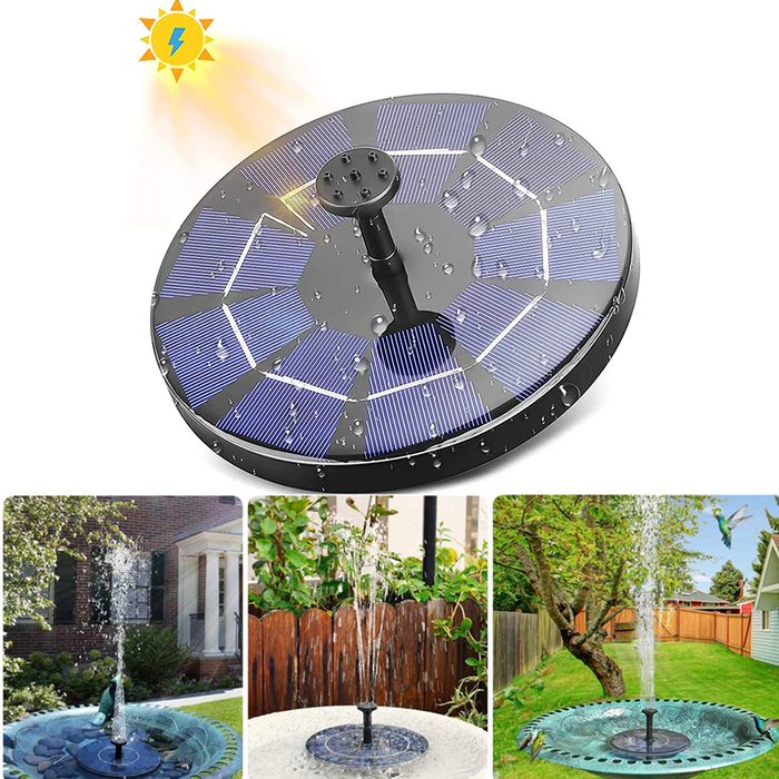 Solar Fountain Pump,Solar Fountain for Bird Bath,1.4W double Solar Water Pump Floating Fountain