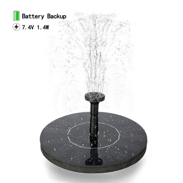 Solar Fountain, Small Solar Water Pump, Free Standing Submersible Solar Fountain Pump with Battery Backup & 6 Nozzles for Bird Bath, Garden, Small Pond, Pool, Fish Tank, Swimming Pool, Outdoor