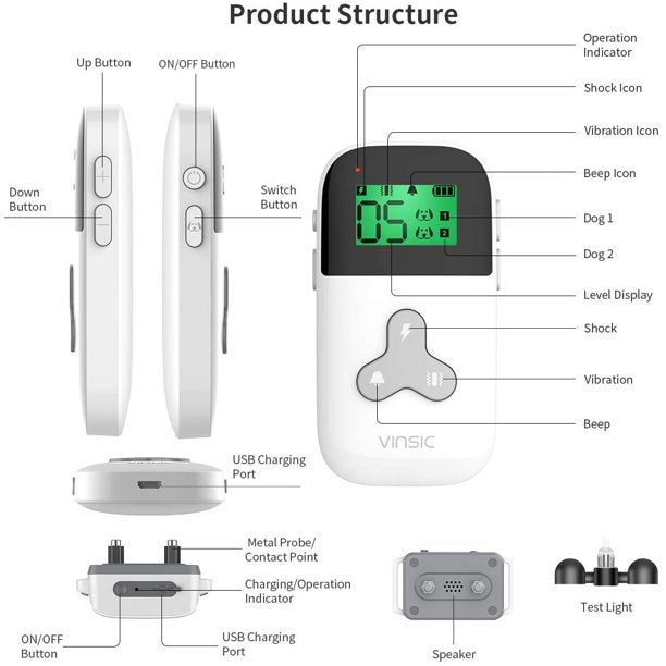 Mini Remote Collar for Dogs with Beep and Vibration Modes for Pet Behaviour Training - Waterproof & 300 Meter Range - Suitable for Extra Small to Medium Dogs