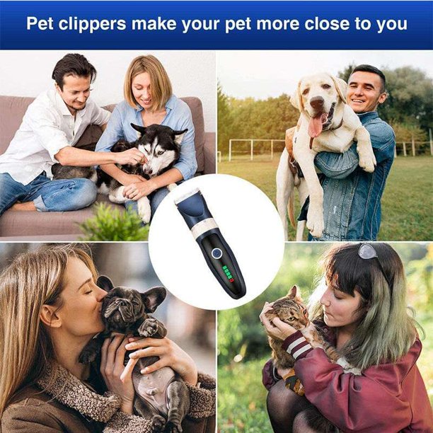 Dog Shaver Clippers Low Noise Rechargeable Cordless Electric Quiet Hair Clippers Set for Dogs Cats Pets