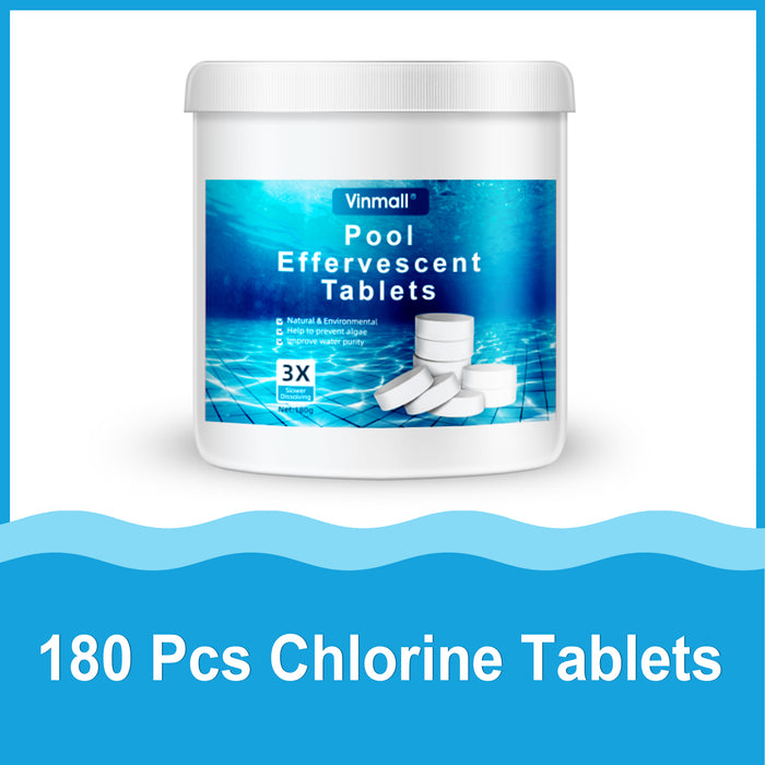 Chlorine Tablets for Pool, Long Lasting Pool Chlorine Tablets, 180 Pcs