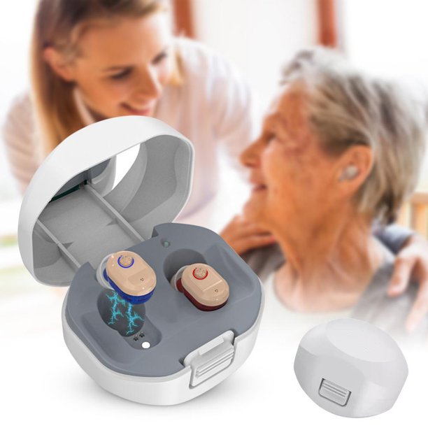 Rechargeable Hearing Aids for Seniors, Vinmall TWS Hearing Amplifier for Ears with Charging Case (Flesh)