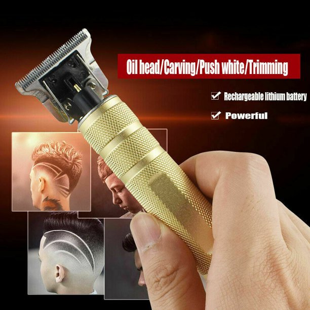 Hair Clippers for Men, Electric Pro Li Hair Clippers Cordless Rechargeable Grooming Kits T-Blade Close Cutting Trimmer for Men 0mm Zero Gap Bald Head Clippers, Hair Trimmer for men(Gold)