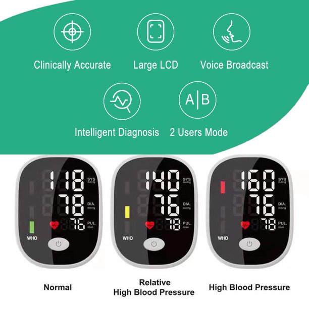 Large LCD Display Blood Pressure Monitor with Voice Broadcast