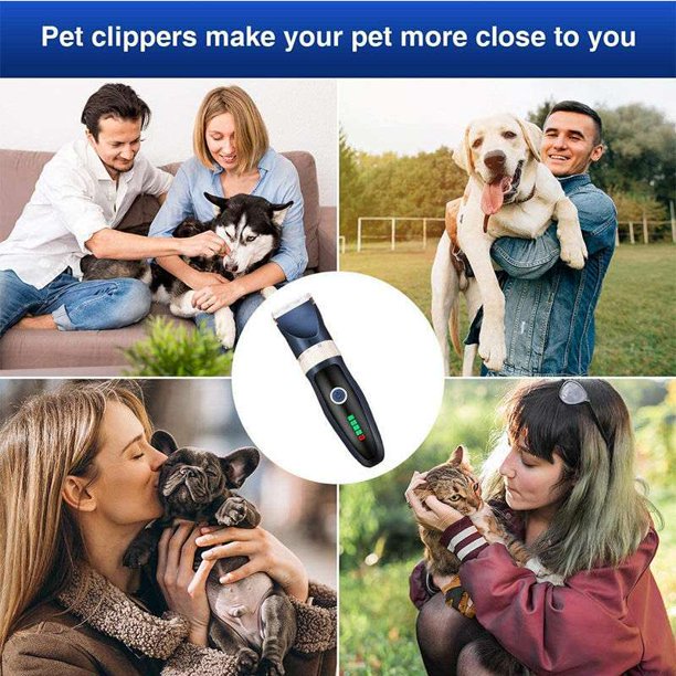 Dog Clippers Low Noise Pet Clippers Rechargeable Dog Trimmer Cordless Pet Grooming Tool Professional Dog Hair Trimmer with Comb Guides Scissors Nail Kits for Dogs Cats & Others