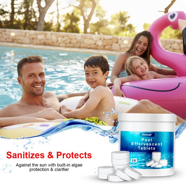 Long Lasting Chlorine Tablets for Pools, Include a Floating Chlorine Dispenser, 180 PCS