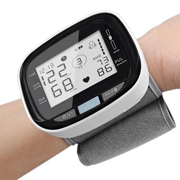 Blood Pressure Cuff, Large Wrist Blood Pressure Monitor LCD Display, Fully Accurate Automatic Digital BP Machine For Home Use Irregular Heartbeat And Hypertension Detector, J02