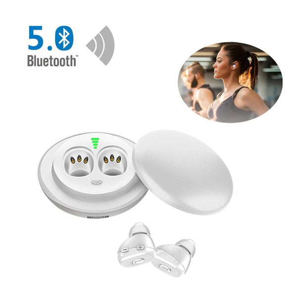 Bluetooth Hearing Aids with Charging case, Charge-on-go,Convenient and Take Out Easily,Compatible Both IOS and Android System,1 Pair(White)