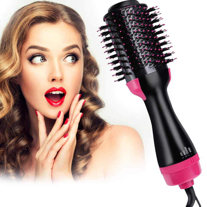 Hair Dryer Brush, 4 IN 1 Hot Air Brush Multifunctional Hair Dryer & Volumizer & Styler,Hair Blow Dryer,Salon Hair Straightener Static Suitable for All hair Anti-Scald