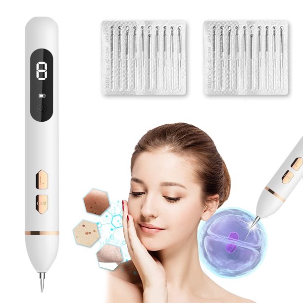 Skin Tag Remover, Professional Wireless Rechargeable Mole Freckle Mole Remover with LED Screen and Spotlight