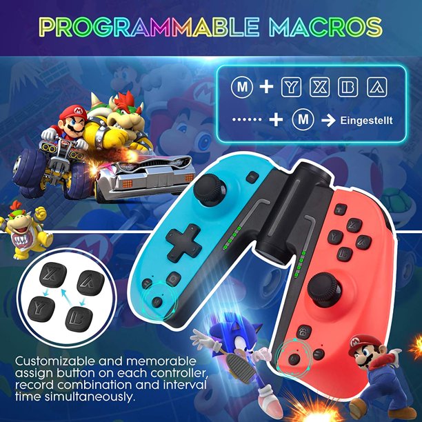 JoyPad Controller for Nintendo Switch, Replacement for Switch Joy con, Wireless Bluetooth Switch Controller, NFC, Programmable Macros, Turbo, Motion Control Dual Shock