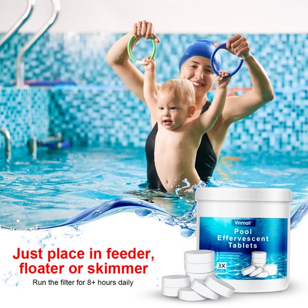 Long Lasting Chlorine Tablets for Pools, Include a Floating Chlorine Dispenser, 180 PCS