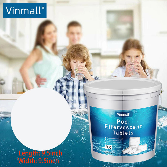 Vinmall 3" Chlorine Tablets for Pool, Long-Lasting Slow Dissolving Pool Chlorine Tablets, 11 lbs , 25 Pcs