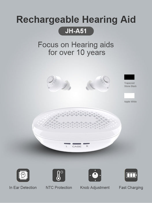 Doosl Hearing Aids for Ears, Light Mini Invisible Hearing Amplifier, Fast Charging, Volume Control, Auto Turn off Charging Box, Rechargeable Hearing Aids with Hearing Loss for Seniors