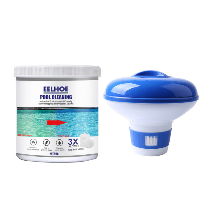 Swimming Pool Chemical Dispenser with 50g Chlorine Tablets, Floating Chlorine Dispenser for Indoor & Outdoor Swimming Pools Spa Hot Tub and Fountain, Pool Dispenser