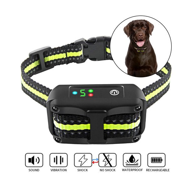 Automatic Anti Bark Collar,Training Collars for Dogs,Dog Bark Collar,Rechargeable Dog Shock Collar With Beep Vibration and Shock for Small Medium Large Dogs