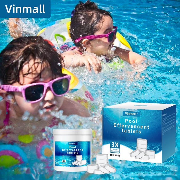 Vinmall 180 Pcs Chlorine Tablets for Pool, Included 3" Chlorine Floater, Chlorine Tablets&nbsp;for Swimming Pool Spa Hot Tub Cleaning