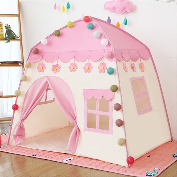 Kids Play Tent, Princess Castle Play Tent Oxford Fabric Children Playhouse with Fairy Lights Indoor Outdoor Toddler Toys for Kids