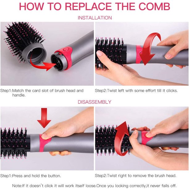 Hair Dryer Brush Hot Air Brush - 3 in 1 Hair Dryer and Volumizer Brush Curler Hot Hair Comb Styling Brush