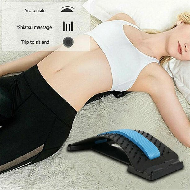 Doosl Back Stretching Device, Back Massager for Bed Chair Car, Black