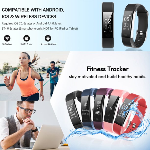 Fitness & Health Tracker with Heart Rate Monitor, Smart Fitness Watch with Built-in GPS, Sleep Tracking, Step Counter, Calorie Counter and More, Fit Women and Men