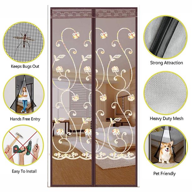 Magnetic Screen Door,Vinmall Hands Free Mesh Screen Doors with Magnets