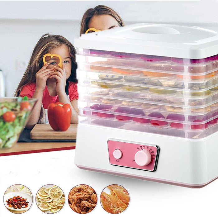 Food Dehydrator Machine, Dryer for Fruit, Meat, Beef Jerky, Vegetables Dog Treats, 5 BPA-Free Trays, withTemperature Control