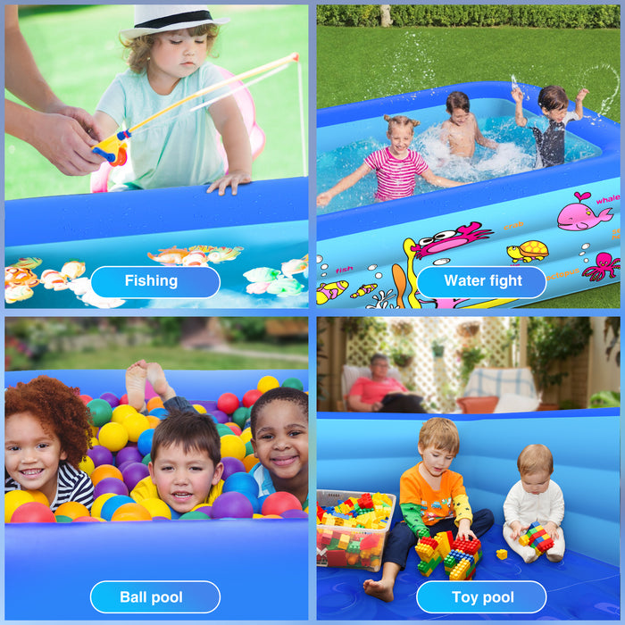 Swimming Pool for Kids and Adults, 83" x 57" x 25" Kiddie Pool, Piscinas Para Adultos, Blow up pool,Inflatable Pool, Kids Pools for Backyard, Toddlers, Family, Outdoor, Garden