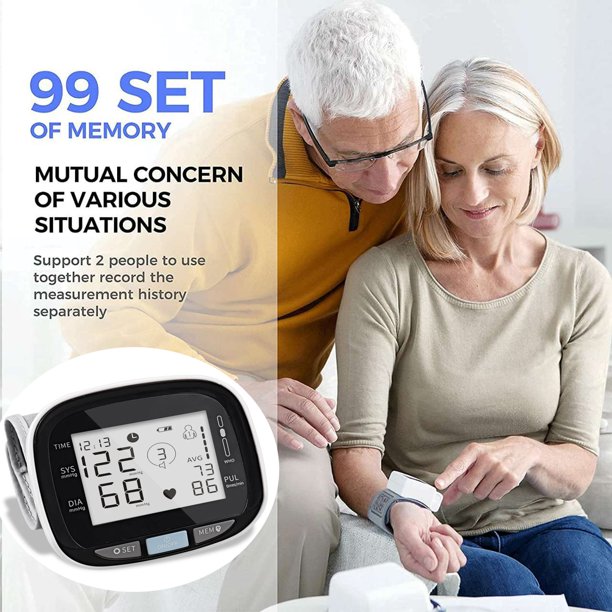 Blood Pressure Cuff, Large Wrist Blood Pressure Monitor LCD Display, Fully Accurate Automatic Digital BP Machine For Home Use Irregular Heartbeat And Hypertension Detector, J02