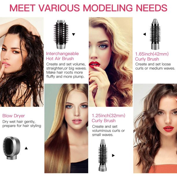 Hair Dryer Brush Hot Air Brush - 3 in 1 Hair Dryer and Volumizer Brush Curler Hot Hair Comb Styling Brush