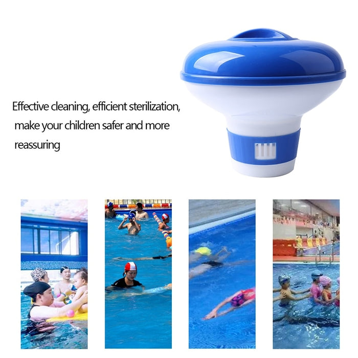 Floating Chlorine Tab Dispenser for Swimming Pools Spas, 5 Inch Diameter Twist Lock Cap Adjustable Flow Rate, Include 100 Pieces Chlorine Tablets,Use For Pool,Spa and Fountain