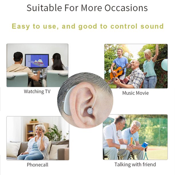 Doosl Hearing Aids for Ears Rechargeable, Sound Hearing Amplifier with Charing Box for Seniors, Silver, 1 Pairs