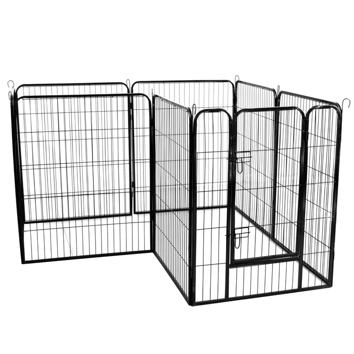 Dog Exercise Pen, Mrdoggy 8-Panel Pet Playpen for Large/Medium/Small Dogs, 31.5"W x 40"H, Black